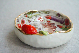 Kitty & Pink Bicycle Treasure Dish 4.6"