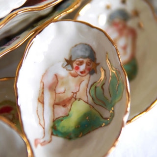 "Siren & Two Stars" 3.8 in Trinket Dish