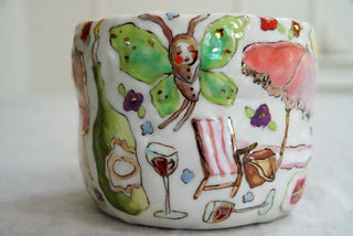 Pink Beach Chair 18 oz Mug