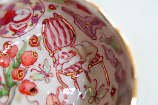 “White Kitty, Sleepy Train” Treasure Bowl