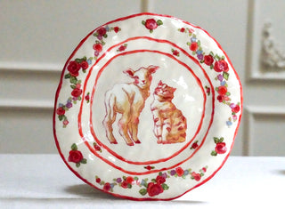 Kitty & Lamb Dinner Plate 9"