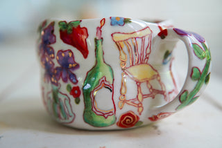 "Lamb & Irises" 14 oz Mug