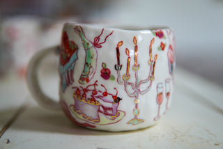 Kitty with Book 16 oz Mug