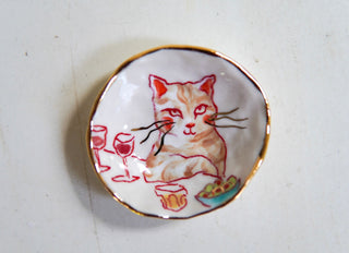 “Kitty with Whiskey” 2.5" Treasure Dish