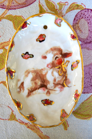"Lamb" Porcelain Wall Hanging