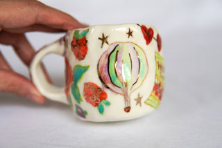 "Kitty & Gummy Cherries" 7 oz Teacup