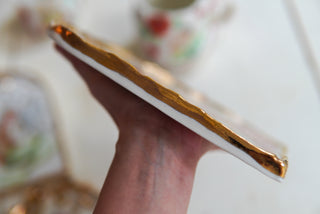 "Lady & Two Geese" Porcelain Painting