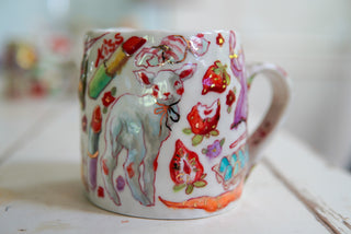 "Lamb & Two Lipsticks" 16 oz Mug