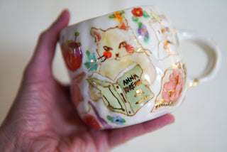 “Kitty Reading” 14 oz Mug