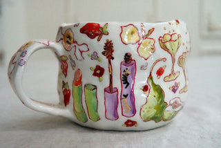Orange Kitty & Pink Flamingo 17 oz Mug
