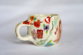 "Candy & White Kitty" 7 oz Teacup