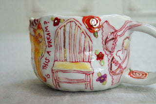 Orange Kitty & Yellow Chair 12 oz Mug