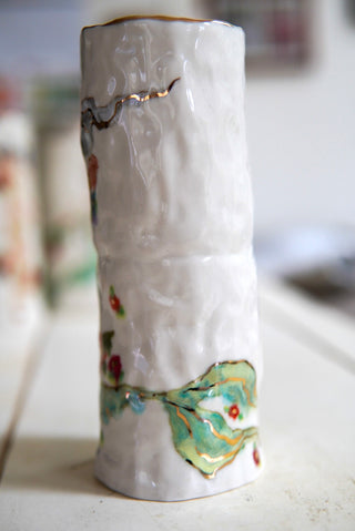 "Siren with Floating Flowers" 7.2" Vessel