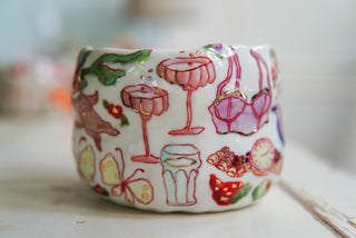 "Kitty with Fish" 14 oz Mug