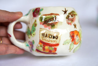 "Grey Kitty & Gummy Bears" 11 oz Mug