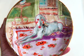“Hound on Sitting Room Floor” 4.75" Treasure Dish