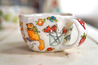 “Tabby with Green Bow” 7 oz Mug