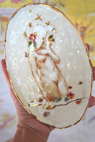 “Water Nymph” Original Porcelain Painting