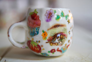 “Pink Siren, Striped Chair” 9 oz Mug
