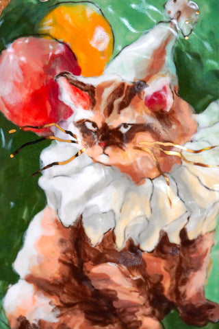 "Clowning Around" Porcelain Wall Painting 6.4" x 4.7"