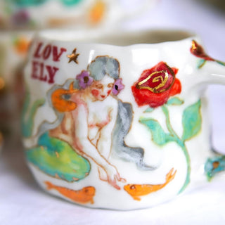 "Siren & Three Fish" 14 oz Mug
