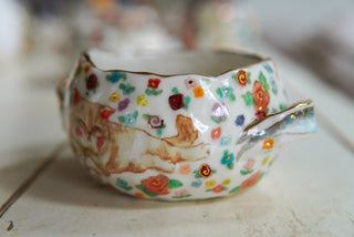 "Two Kitties" Bowl with Handles