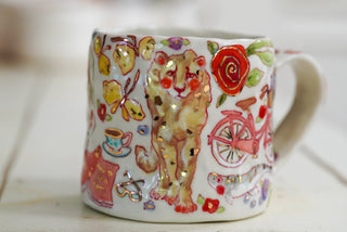 Cheetah & Pink Bicycle Mug 16 oz
