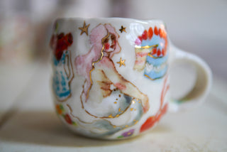 “Pink Siren, Striped Chair” 9 oz Mug