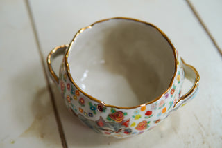 "Two Kitties" Bowl with Handles