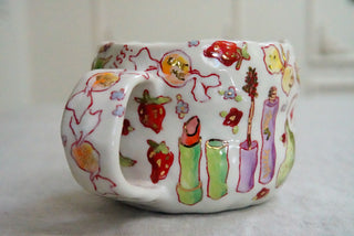 Orange Kitty & Pink Flamingo 17 oz Mug