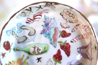 "Sleeping Moon Kitty" Treasure Bowl