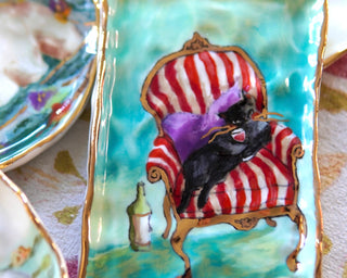 “Florio with Pinot Noir” Porcelain Painting