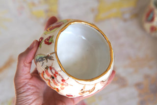 "Tabby on Striped Chair" Treasure Bowl