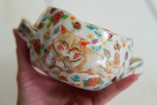 "Two Kitties" Bowl with Handles
