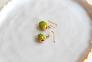 "Olive" 1.2 cm Charm Dangle Earrings (Pair)