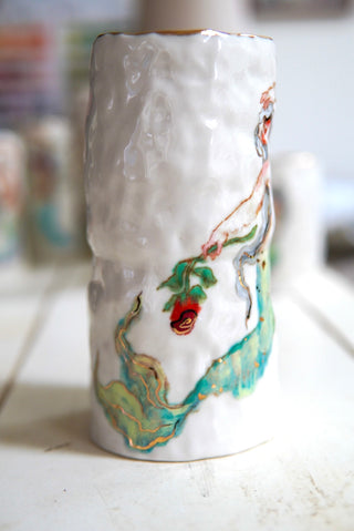 "Siren with Long Stem Rose" 7" Vessel