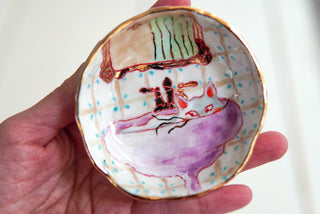 “Kitty in Sink” 3.25" Treasure Dish