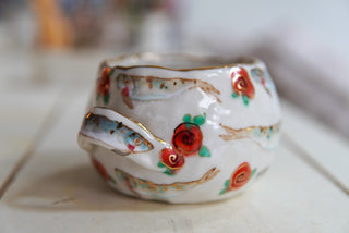 "Fish & Rosettes" Bowl with Handles