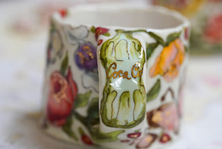 Lavender Lamb, Peach Bunny 12 oz Mug