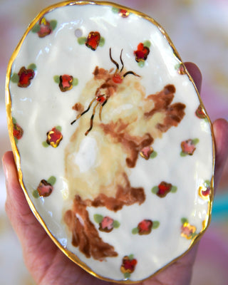 “Sleeping Kitty” Porcelain Wall Hanging