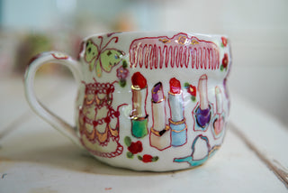 "Pigeon & Pink Comb" 15 oz Mug