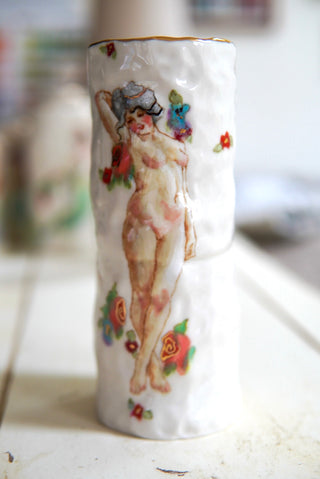 "Nymph with Floating Flowers" 7.5" Vessel