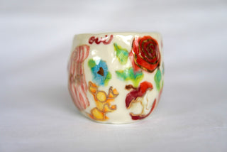 "Candy & White Kitty" 7 oz Teacup