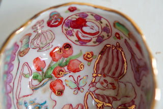 “White Kitty, Sleepy Train” Treasure Bowl