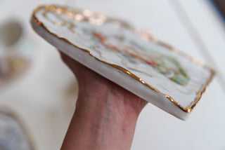 "Siren & Three Fish" Porcelain Painting