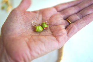 "Olive" 1.2 cm Charm Dangle Earrings (Pair)