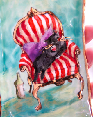 “Florio with Pinot Noir” Porcelain Painting