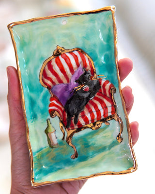 “Florio with Pinot Noir” Porcelain Painting