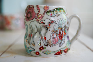 "Lamb & Three Candy Bags" 17 oz Mug