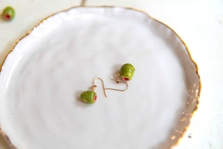 "Olive" 1.2 cm Charm Dangle Earrings (Pair)